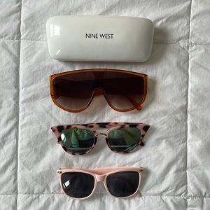 3 stylish sunglasses & Nine West case